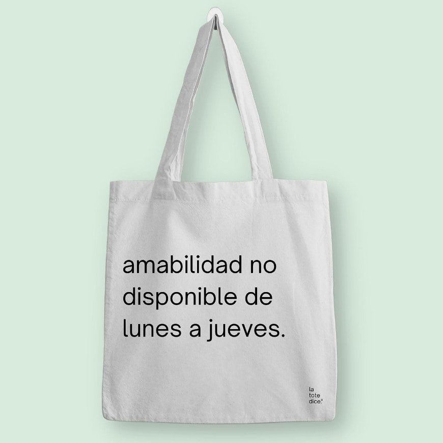 amabilidad no disponible de lunes a jueves