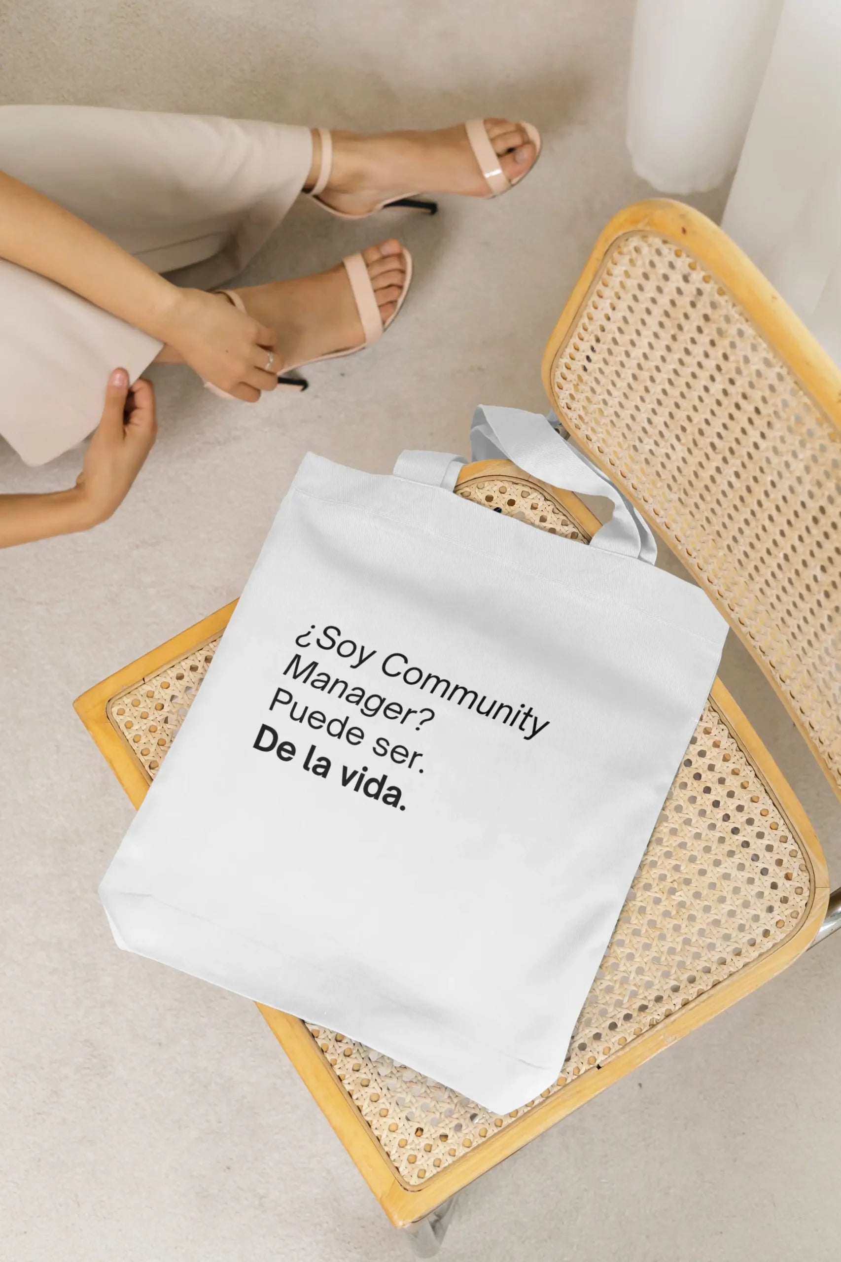 Community Manager de la vida. Bolsa de tela frase Noemí Argüelles