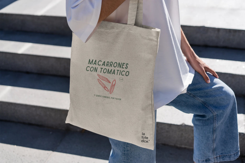 totebag macarrones con tomatico